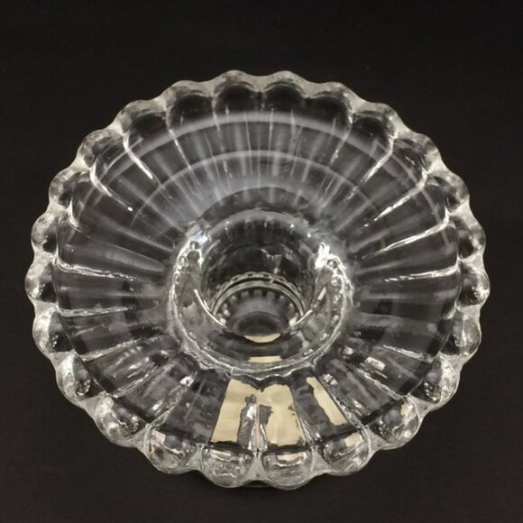 2 Clear Glass Partylite Pedestal Base Candle Holders  For 2 Sizes Taper Pillar - Picture 13 of 14